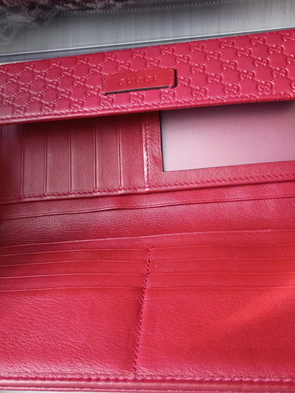 Gucci Red Leather Continental Wallet - Picture 4 of 9